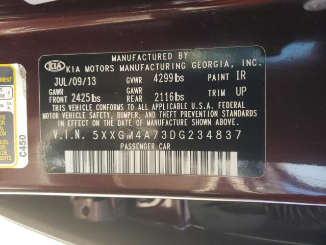 Photo 10 from auction – 2013 KIA OPTIMA with VIN 5XXGM4A73DG234837