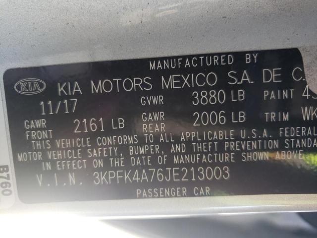 Photo 10 from auction – 2018 KIA FORTE LX with VIN 3KPFK4A76JE213003