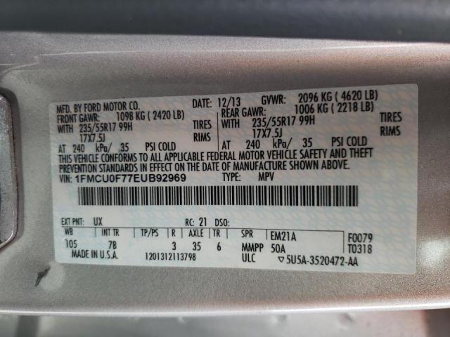Photo 10 from auction – 2014 FORD ESCAPE S with VIN 1FMCU0F77EUB92969