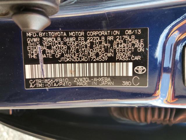 Photo 10 from auction – 2013 TOYOTA PRIUS with VIN JTDKN3DU4D1724539