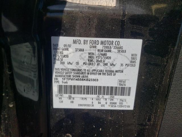 Photo 10 from auction – 2008 FORD F150 SUPER with VIN 1FTPW14558KB23303