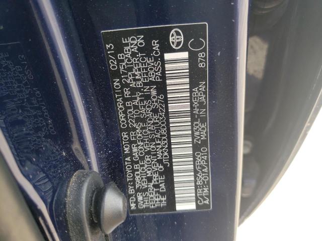 Photo 10 from auction – 2013 TOYOTA PRIUS with VIN JTDKN3DU8D0342276
