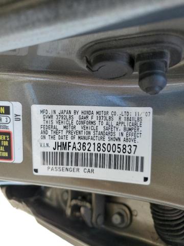Photo 10 from auction – 2008 HONDA CIVIC HYBR with VIN JHMFA36218S005837