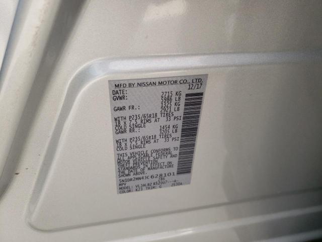 Photo 10 from auction – 2018 NISSAN PATHFINDER with VIN 5N1DR2MN4JC628101