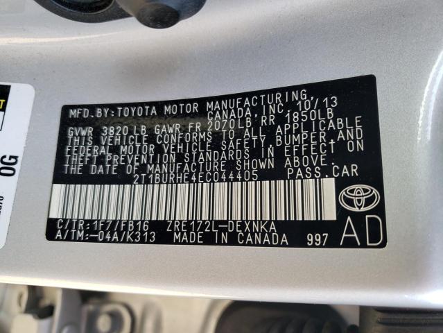 Photo 10 from auction – 2014 TOYOTA COROLLA L with VIN 2T1BURHE4EC044405
