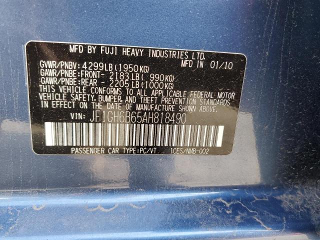 Photo 10 from auction – 2010 SUBARU IMPREZA 2. with VIN JF1GH6B65AH818490