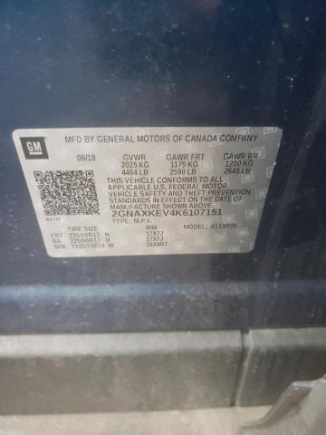 Photo 10 from auction – 2019 CHEVROLET EQUINOX LT with VIN 2GNAXKEV4K6107151