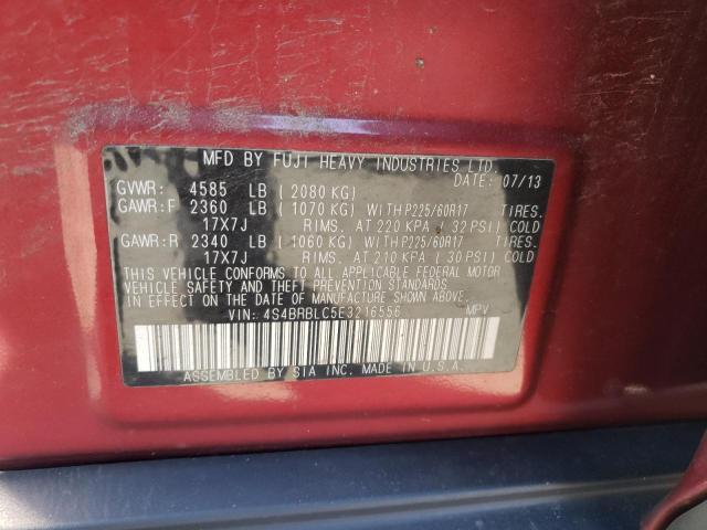 Снимка 10 от търг – 2014 SUBARU OUTBACK 2. с VIN 4S4BRBLC5E3216556