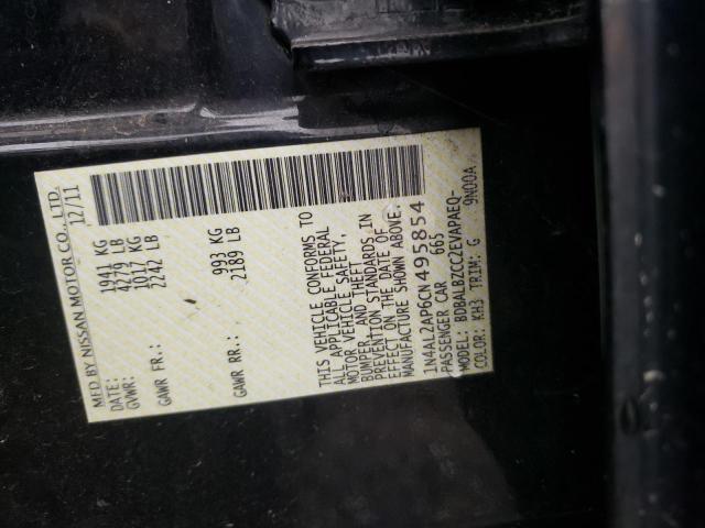 Photo 10 from auction – 2012 NISSAN ALTIMA BAS with VIN 1N4AL2AP6CN495854
