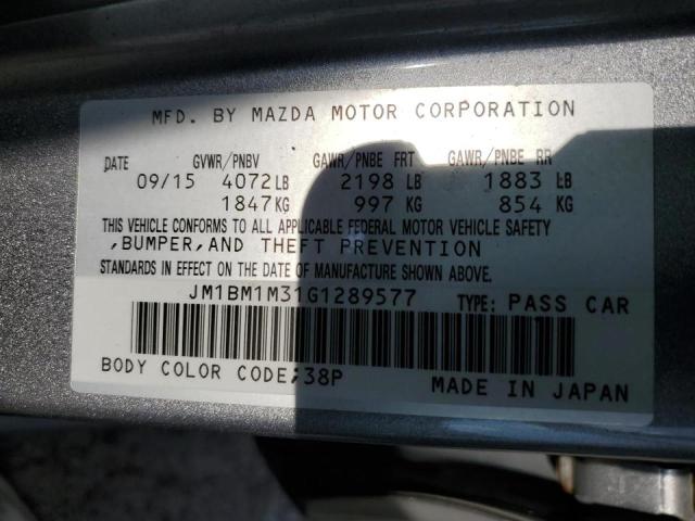 Photo 10 from auction – 2016 MAZDA 3 TOURING with VIN JM1BM1M31G1289577