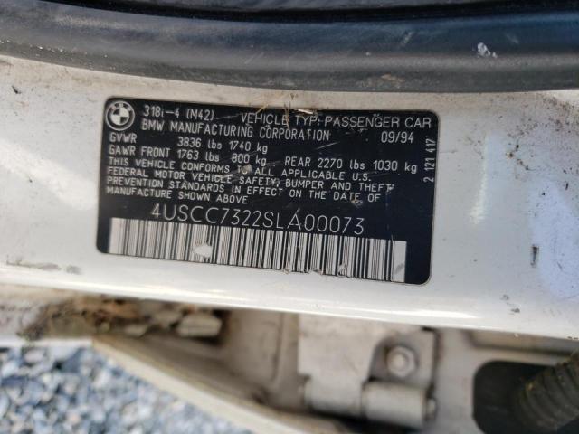 Photo 10 from auction – 1995 BMW 318 I with VIN 4USCC7322SLA00073