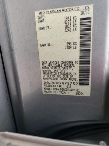 Photo 10 from auction – 2012 NISSAN ALTIMA BAS with VIN 1N4AL2AP8CN475752