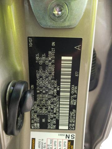 Photo 10 from auction – 2008 TOYOTA 4RUNNER SR with VIN JTEBU14R78K007972