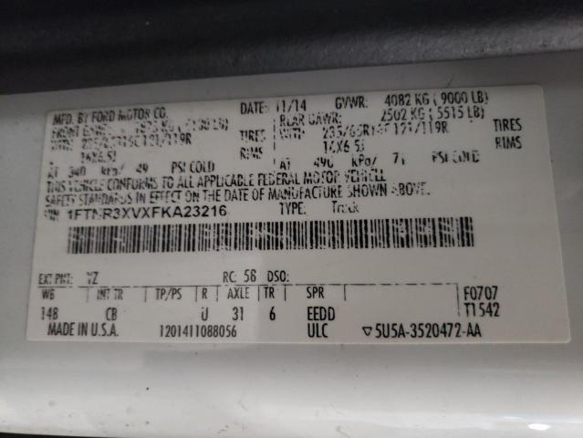 Photo 10 from auction – 2015 FORD TRANSIT T- with VIN 1FTNR3XVXFKA23216