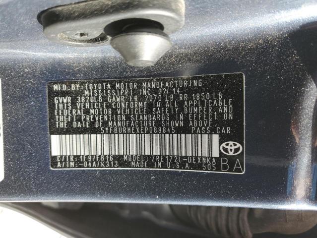 Photo 10 from auction – 2014 TOYOTA COROLLA L with VIN 5YFBURHEXEP088845