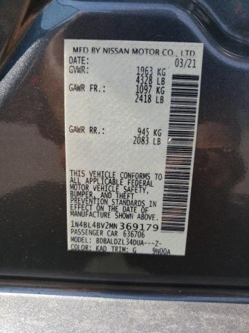 Photo 10 from auction – 2021 NISSAN ALTIMA S with VIN 1N4BL4BV2MN369179