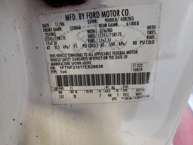 Photo 10 from auction – 2007 FORD F250 SUPER with VIN 1FTNF21517EB28836
