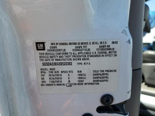 Photo 10 from auction – 2003 BUICK RENDEZVOUS with VIN 3G5DA03E43S522382