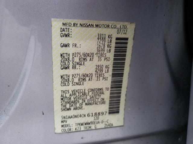 Photo 10 from auction – 2012 NISSAN ARMADA SV with VIN 5N1AA0NE4CN618897