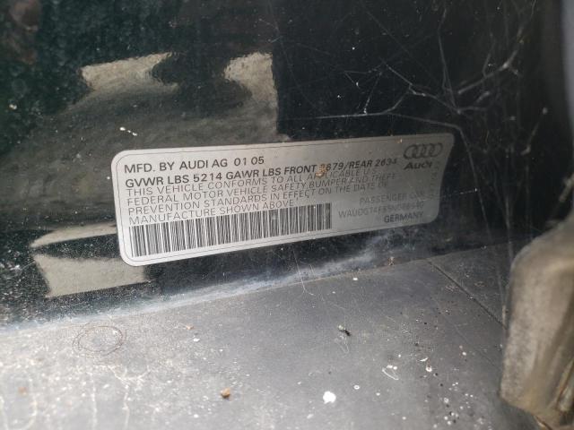 Photo 10 from auction – 2005 AUDI A6 3.2 QUA with VIN WAUDG74F85N086640