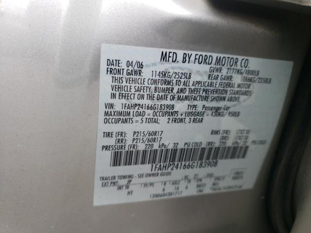 Photo 10 from auction – 2006 FORD FIVE HUNDR with VIN 1FAHP24166G183908