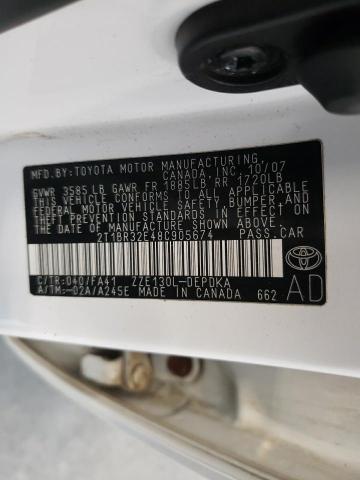 Photo 10 from auction – 2008 TOYOTA COROLLA CE with VIN 2T1BR32E48C905674