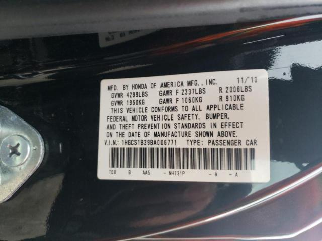 Photo 10 from auction – 2011 HONDA ACCORD LX- with VIN 1HGCS1B39BA006771