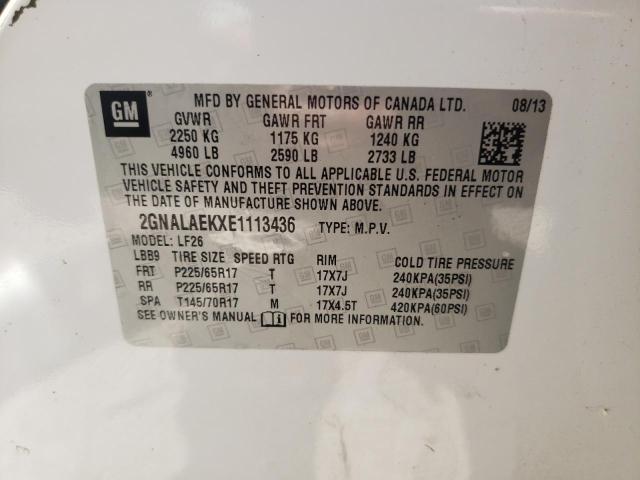 Photo 10 from auction – 2014 CHEVROLET EQUINOX LS with VIN 2GNALAEKXE1113436