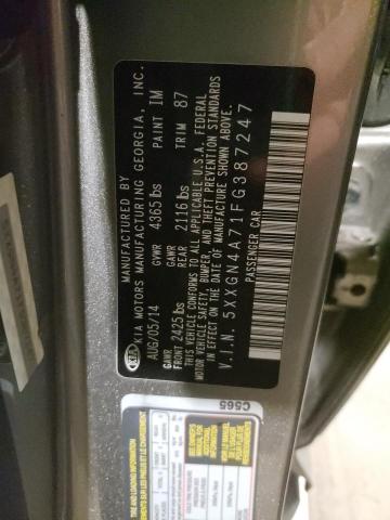 Photo 10 from auction – 2015 KIA OPTIMA EX with VIN 5XXGN4A71FG387247