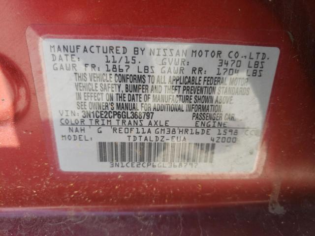 Photo 10 from auction – 2016 NISSAN VERSA NOTE with VIN 3N1CE2CP6GL368797