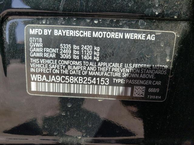 Photo 10 from auction – 2019 BMW 530E with VIN WBAJA9C58KB254153