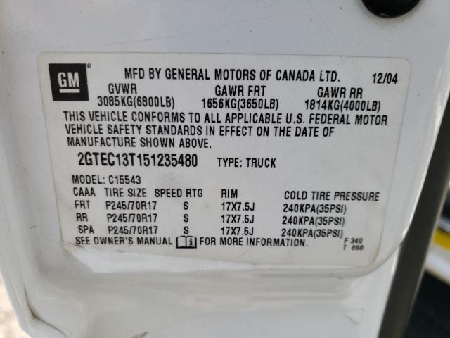 Photo 10 from auction – 2005 GMC NEW SIERRA with VIN 2GTEC13T151235480