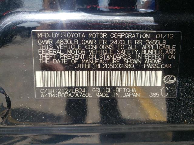 Photo 10 from auction – 2013 LEXUS GS 350 with VIN JTHBE1BL2D5002380