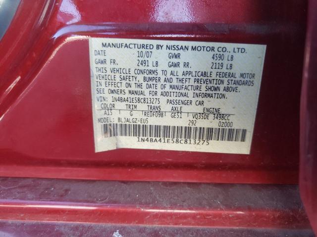 Photo 10 from auction – 2008 NISSAN MAXIMA SE with VIN 1N4BA41E58C813275