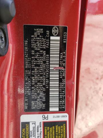 Photo 10 from auction – 2012 TOYOTA CAMRY BASE with VIN 4T1BF1FK9CU588558