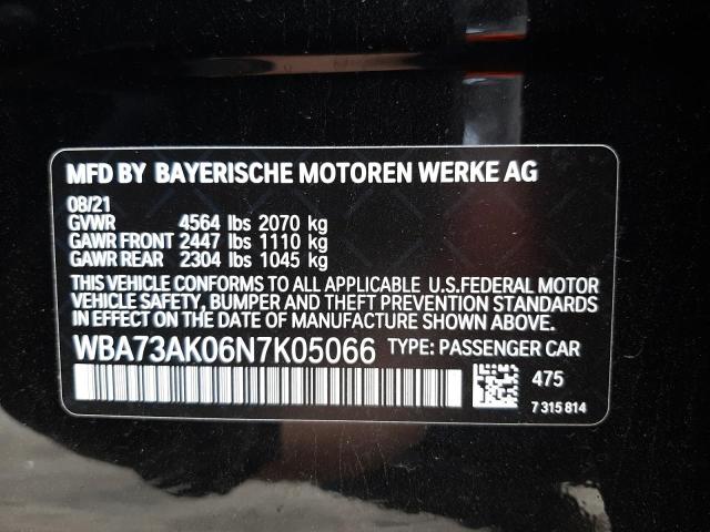 Photo 10 from auction – 2022 BMW 228XI with VIN WBA73AK06N7K05066