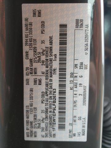 Photo 10 from auction – 2020 FORD F150 SUPER with VIN 1FTEW1EP9LFB26763