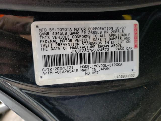 Photo 10 from auction – 1998 LEXUS ES 300 with VIN JT8BF28G7W5024570