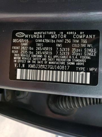 Photo 10 from auction – 2016 HYUNDAI TUCSON LIM with VIN KM8J3CA27GU140817
