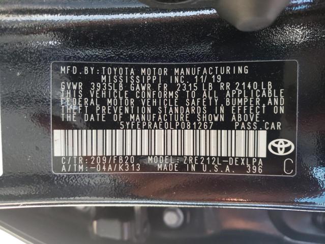 Photo 10 from auction – 2020 TOYOTA COROLLA LE with VIN 5YFEPRAE0LP081267