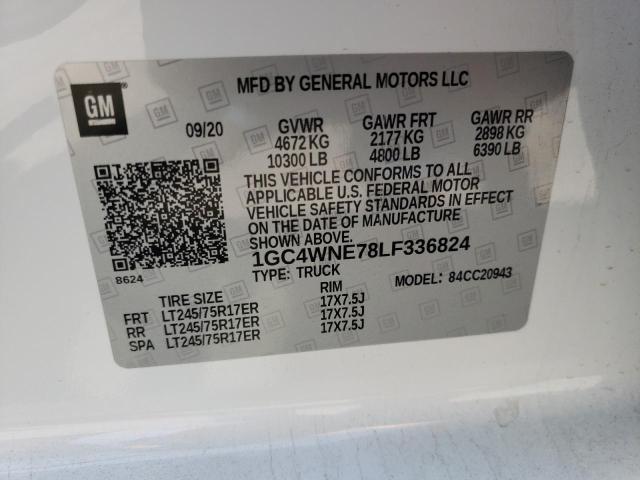 Photo 10 from auction – 2020 CHEVROLET SILVERADO with VIN 1GC4WNE78LF336824