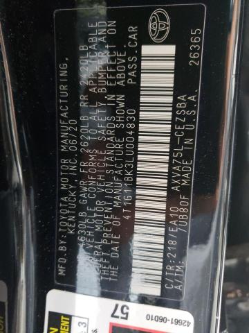 Photo 10 from auction – 2020 TOYOTA CAMRY with VIN 4T1G11BK3LU004830