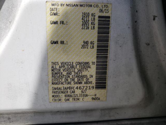 Photo 10 from auction – 2015 NISSAN ALTIMA 2.5 with VIN 1N4AL3AP8FC467219