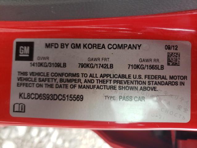 Photo 10 from auction – 2013 CHEVROLET SPARK 1LT with VIN KL8CD6S93DC515569