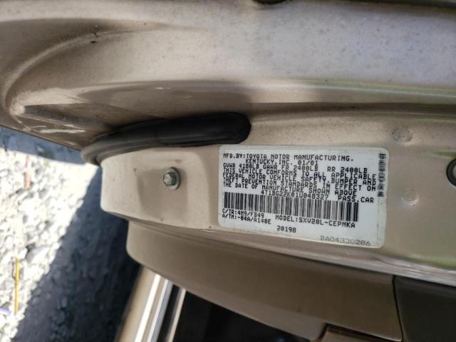 Photo 10 from auction – 2001 TOYOTA CAMRY CE with VIN 4T1BG22K01U048327