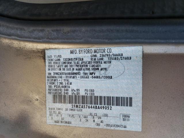 Photo 10 from auction – 2004 FORD FREESTAR S with VIN 2FMZA57644BA49052