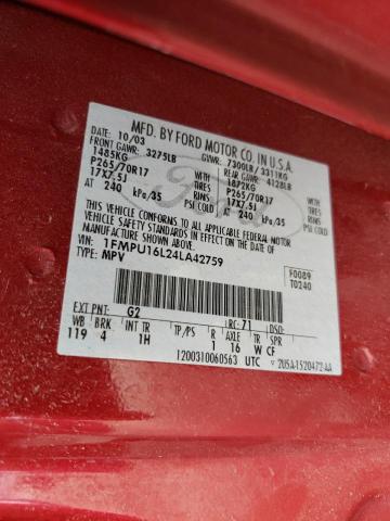 Photo 10 from auction – 2004 FORD EXPEDITION with VIN 1FMPU16L24LA42759