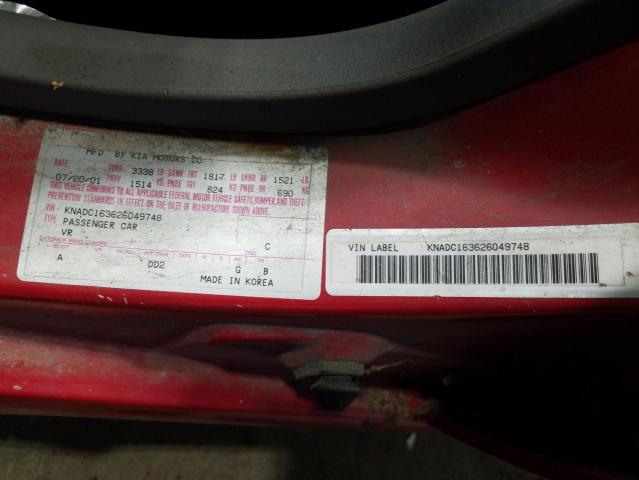 صورة رقم 10 من المزاد - 2002 KIA RIO CINCO مع VIN KNADC163626049748