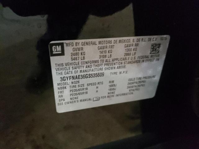 Photo 10 from auction – 2016 CADILLAC SRX with VIN 3GYFNAE36GS535609