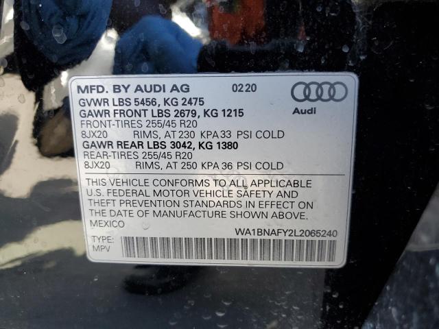 Photo 10 from auction – 2020 AUDI Q5 PREMIUM with VIN WA1BNAFY2L2065240